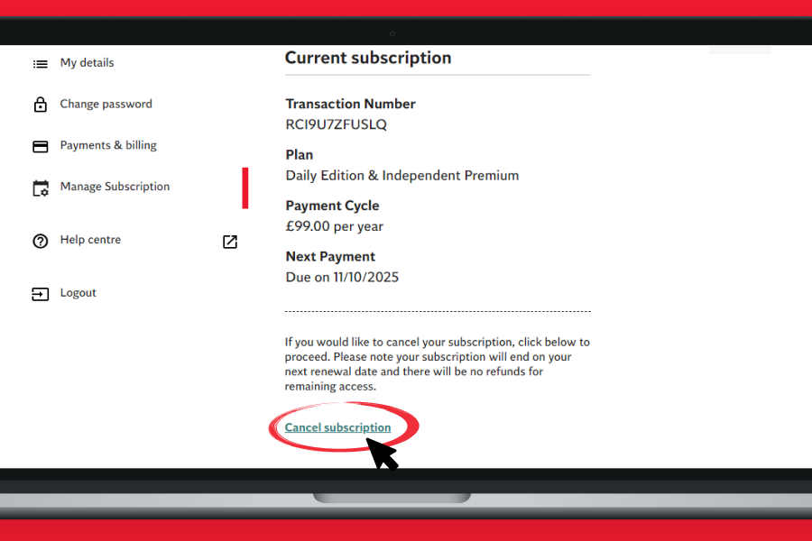 Cancel  Subscription  Complete step by step Instructions